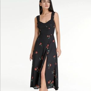 Commense Sweetheart Rose Slit Strap Dress